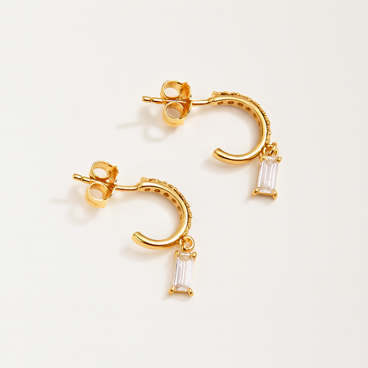 Cleo Baguette Drop Earrings