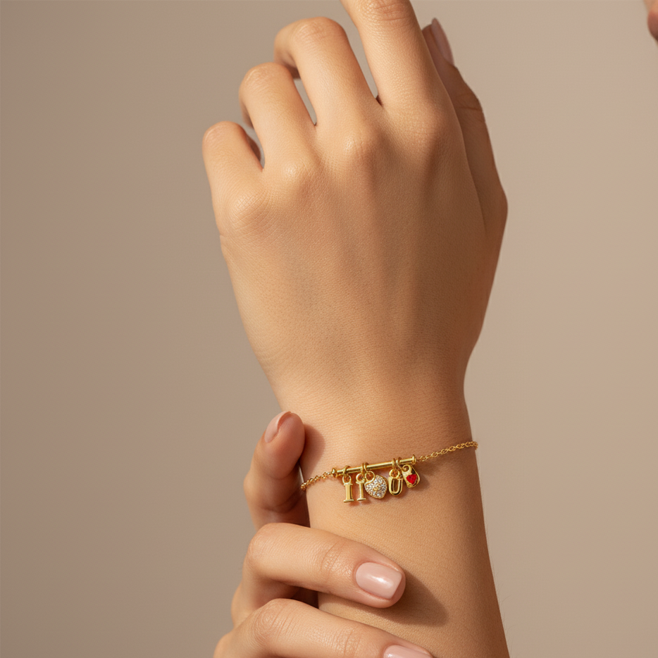 Eternal Embrace Charm - Gold Vermeil Bracelet