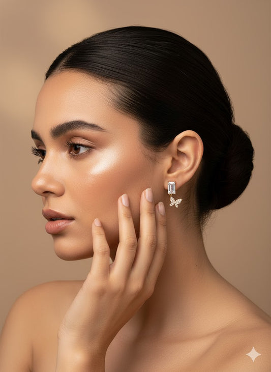 Flutter Bagguete Drop Earrings