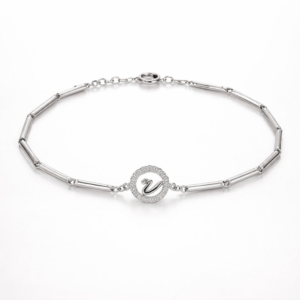 Initial Halo Bracelet