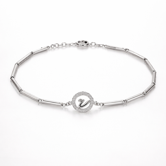 Initial Halo Bracelet