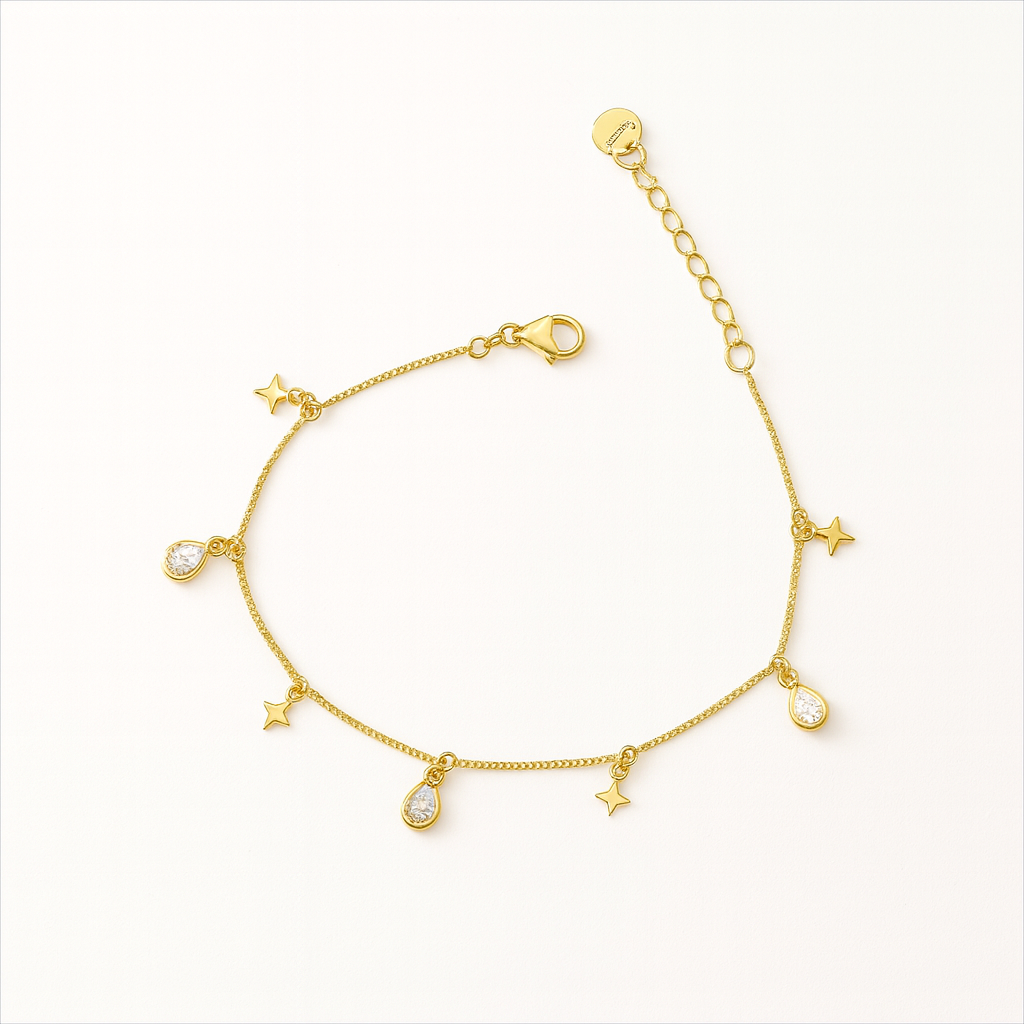 Starlight Teardrop Gold Vermiel Bracelet