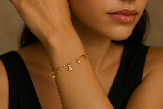 Starlight Teardrop Gold Vermiel Bracelet
