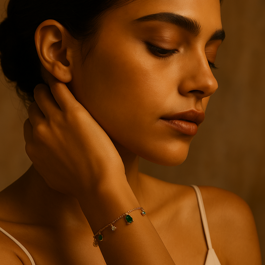 Emerald Cascade - Gold Vermeil Bracelet