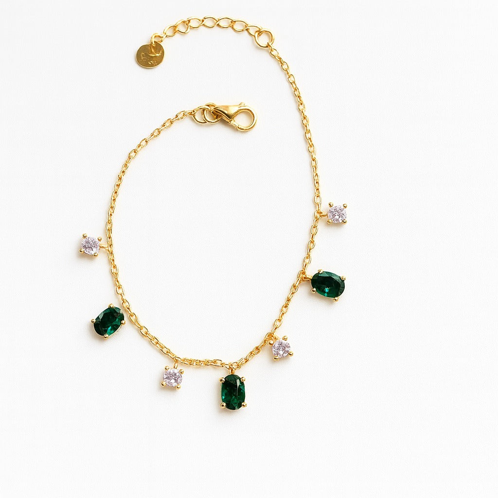 Emerald Cascade - Gold Vermeil Bracelet