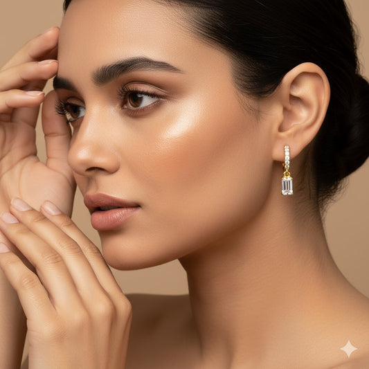 Cleo Baguette Drop Earrings